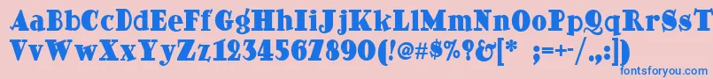 Ding Font – Blue Fonts on Pink Background