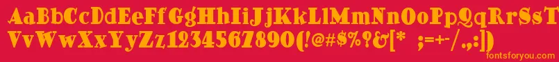 Ding Font – Orange Fonts on Red Background