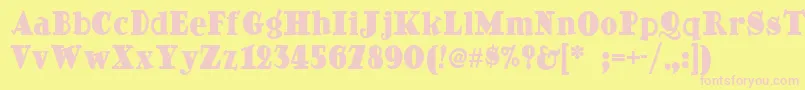 Ding Font – Pink Fonts on Yellow Background