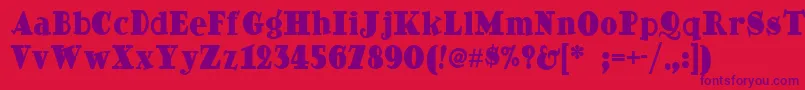 Ding Font – Purple Fonts on Red Background