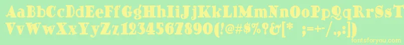 Ding Font – Yellow Fonts on Green Background