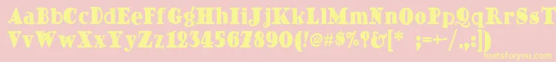 Ding Font – Yellow Fonts on Pink Background