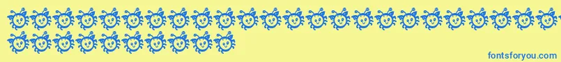 BmdCuddleBug Font – Blue Fonts on Yellow Background