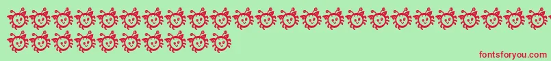 BmdCuddleBug Font – Red Fonts on Green Background