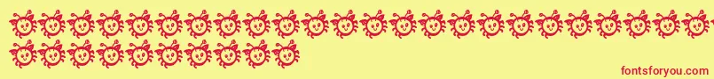 BmdCuddleBug Font – Red Fonts on Yellow Background