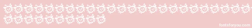 BmdCuddleBug-Schriftart – Weiße Schriften auf rosa Hintergrund