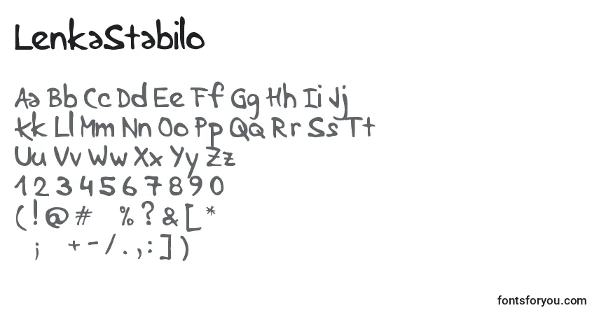Schriftart LenkaStabilo – Alphabet, Zahlen, spezielle Symbole