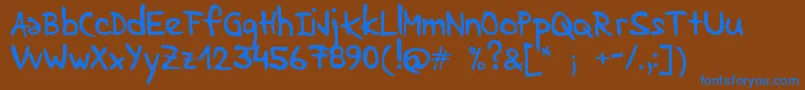 LenkaStabilo Font – Blue Fonts on Brown Background