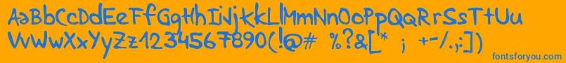 LenkaStabilo Font – Blue Fonts on Orange Background
