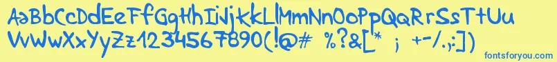LenkaStabilo Font – Blue Fonts on Yellow Background