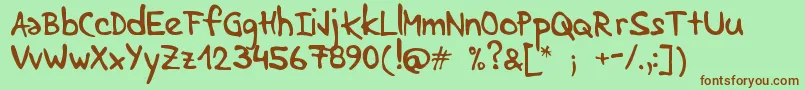 LenkaStabilo Font – Brown Fonts on Green Background