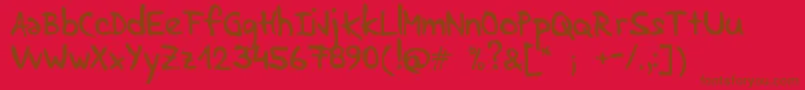 フォントLenkaStabilo – 赤い背景に茶色の文字