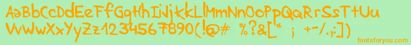 LenkaStabilo Font – Orange Fonts on Green Background