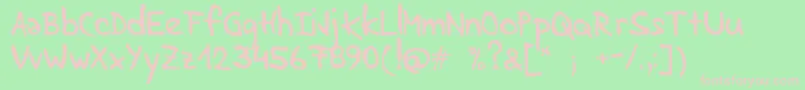 LenkaStabilo-Schriftart – Rosa Schriften auf grünem Hintergrund