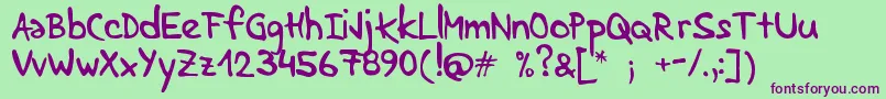 LenkaStabilo Font – Purple Fonts on Green Background