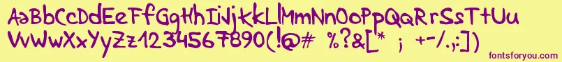LenkaStabilo Font – Purple Fonts on Yellow Background