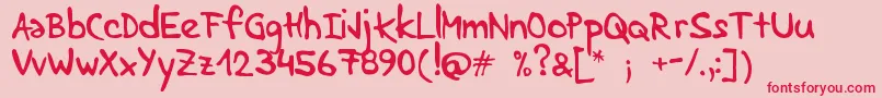 LenkaStabilo Font – Red Fonts on Pink Background