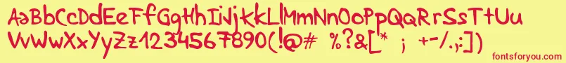 LenkaStabilo Font – Red Fonts on Yellow Background