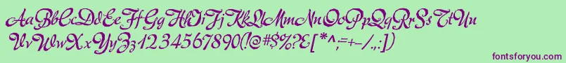 MecheriaRegular Font – Purple Fonts on Green Background