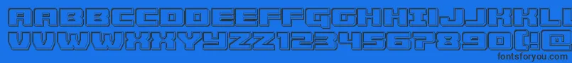 Шрифт Cruiserfortressengrave – чёрные шрифты на синем фоне