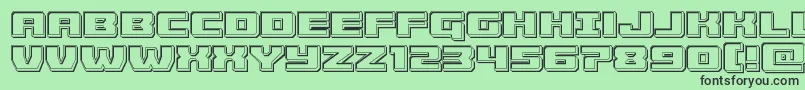 Cruiserfortressengrave-fontti – mustat fontit vihreällä taustalla