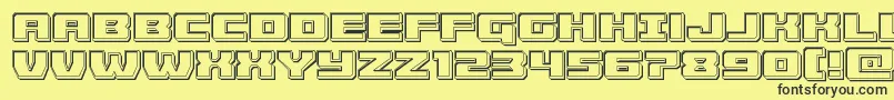 Cruiserfortressengrave-fontti – mustat fontit keltaisella taustalla