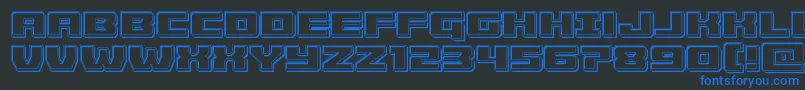 Cruiserfortressengrave-fontti – siniset fontit mustalla taustalla