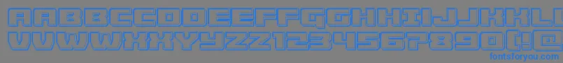 フォントCruiserfortressengrave – 灰色の背景に青い文字