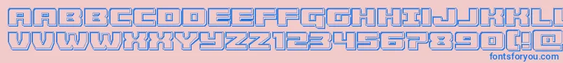 フォントCruiserfortressengrave – ピンクの背景に青い文字