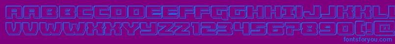 Шрифт Cruiserfortressengrave – синие шрифты на фиолетовом фоне