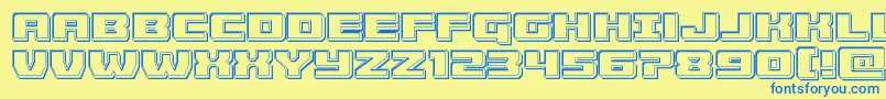 Шрифт Cruiserfortressengrave – синие шрифты на жёлтом фоне