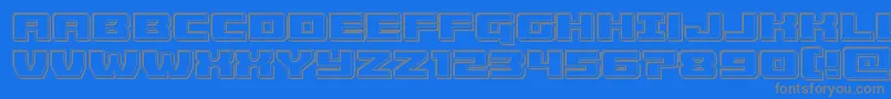 Cruiserfortressengrave-fontti – harmaat kirjasimet sinisellä taustalla