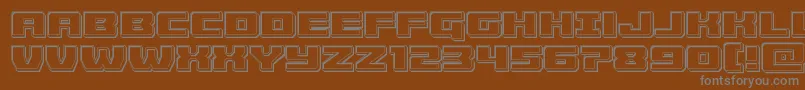 Cruiserfortressengrave-fontti – harmaat kirjasimet ruskealla taustalla