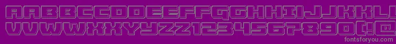 Cruiserfortressengrave-fontti – harmaat kirjasimet violetilla taustalla