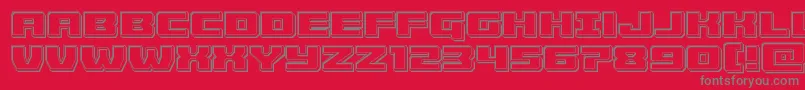 フォントCruiserfortressengrave – 赤い背景に灰色の文字