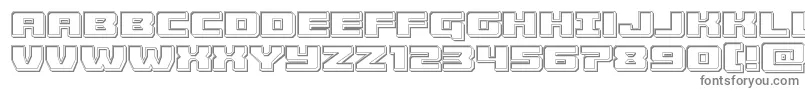 フォントCruiserfortressengrave – 白い背景に灰色の文字