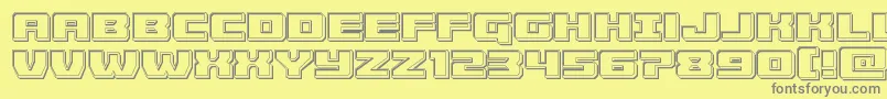 Cruiserfortressengrave-fontti – harmaat kirjasimet keltaisella taustalla