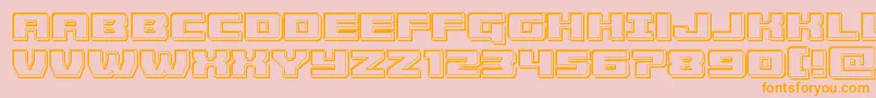 Cruiserfortressengrave-fontti – oranssit fontit vaaleanpunaisella taustalla