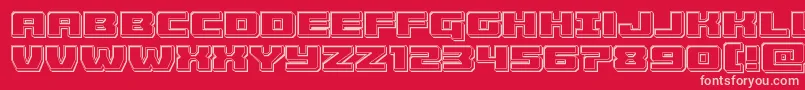 Cruiserfortressengrave-fontti – vaaleanpunaiset fontit punaisella taustalla