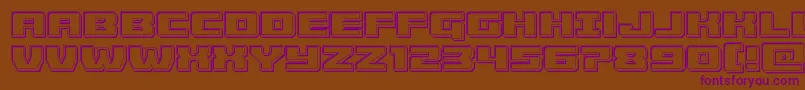 フォントCruiserfortressengrave – 紫色のフォント、茶色の背景