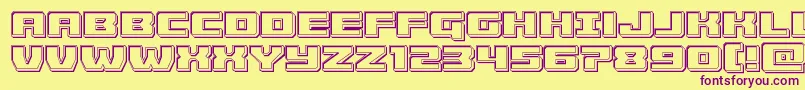 Шрифт Cruiserfortressengrave – фиолетовые шрифты на жёлтом фоне