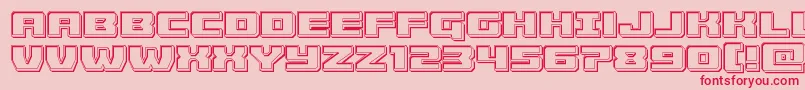 フォントCruiserfortressengrave – ピンクの背景に赤い文字