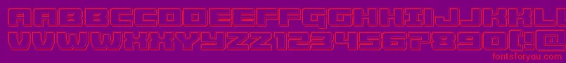 Cruiserfortressengrave-Schriftart – Rote Schriften auf violettem Hintergrund