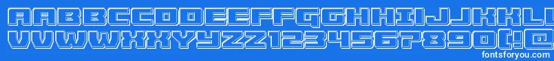 Шрифт Cruiserfortressengrave – белые шрифты на синем фоне