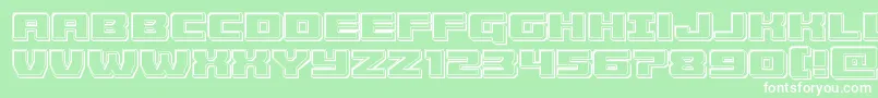 Шрифт Cruiserfortressengrave – белые шрифты на зелёном фоне