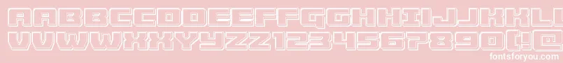 Cruiserfortressengrave-fontti – valkoiset fontit vaaleanpunaisella taustalla
