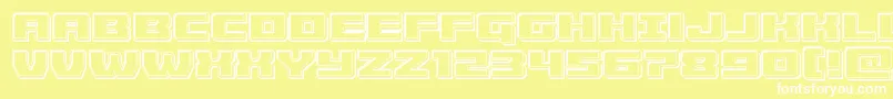 Cruiserfortressengrave-fontti – valkoiset fontit keltaisella taustalla