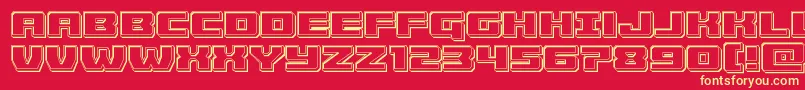 Cruiserfortressengrave-fontti – keltaiset fontit punaisella taustalla