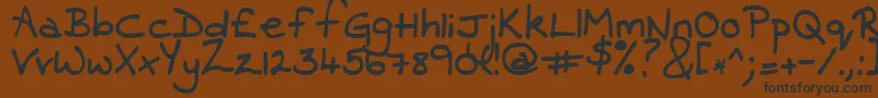 Contrarymary-Schriftart – Schwarze Schriften auf braunem Hintergrund