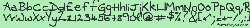 Contrarymary Font – Black Fonts on Green Background